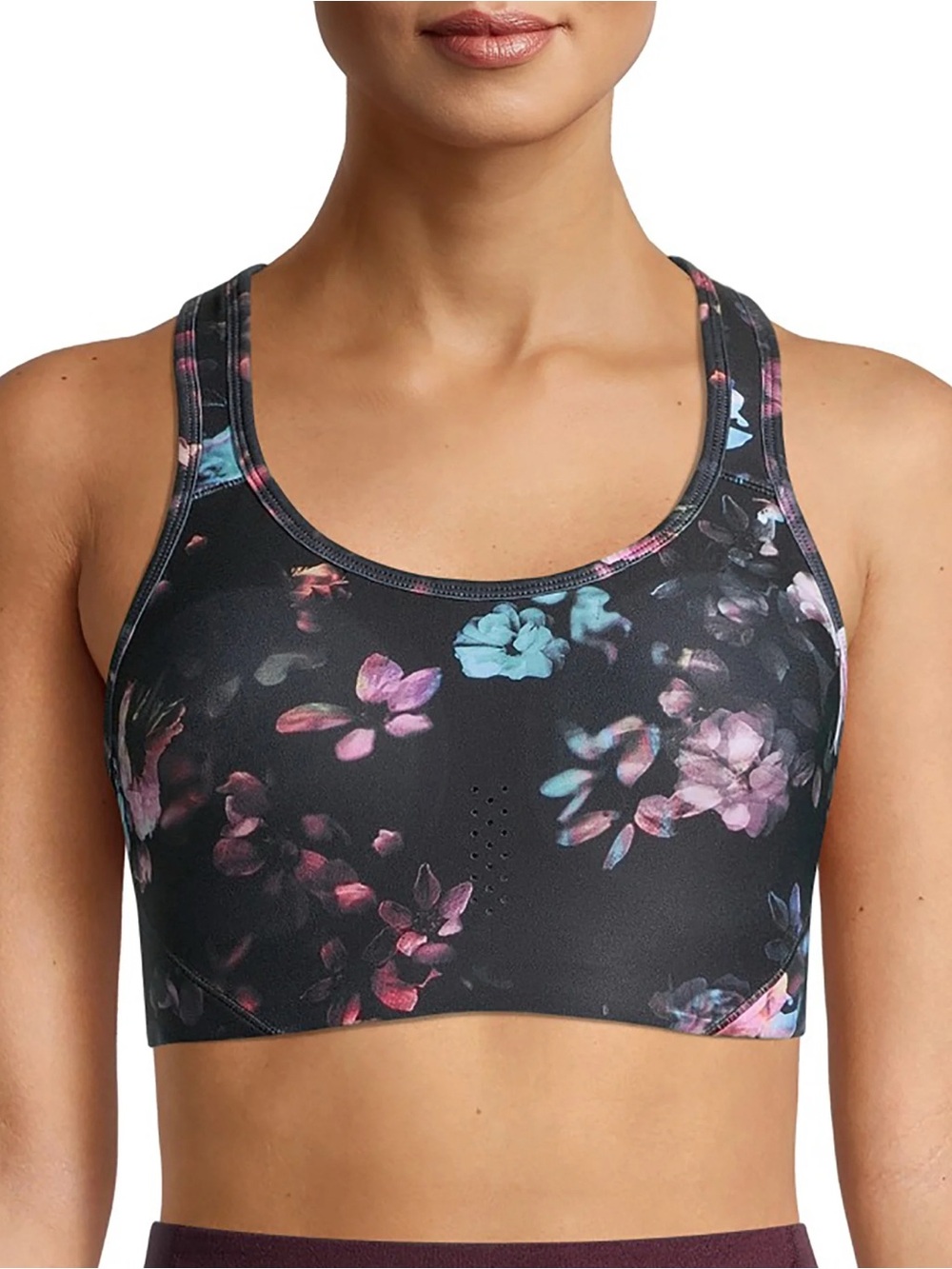 Avia Floral Performance Racerback Sports Bra - Black Floral